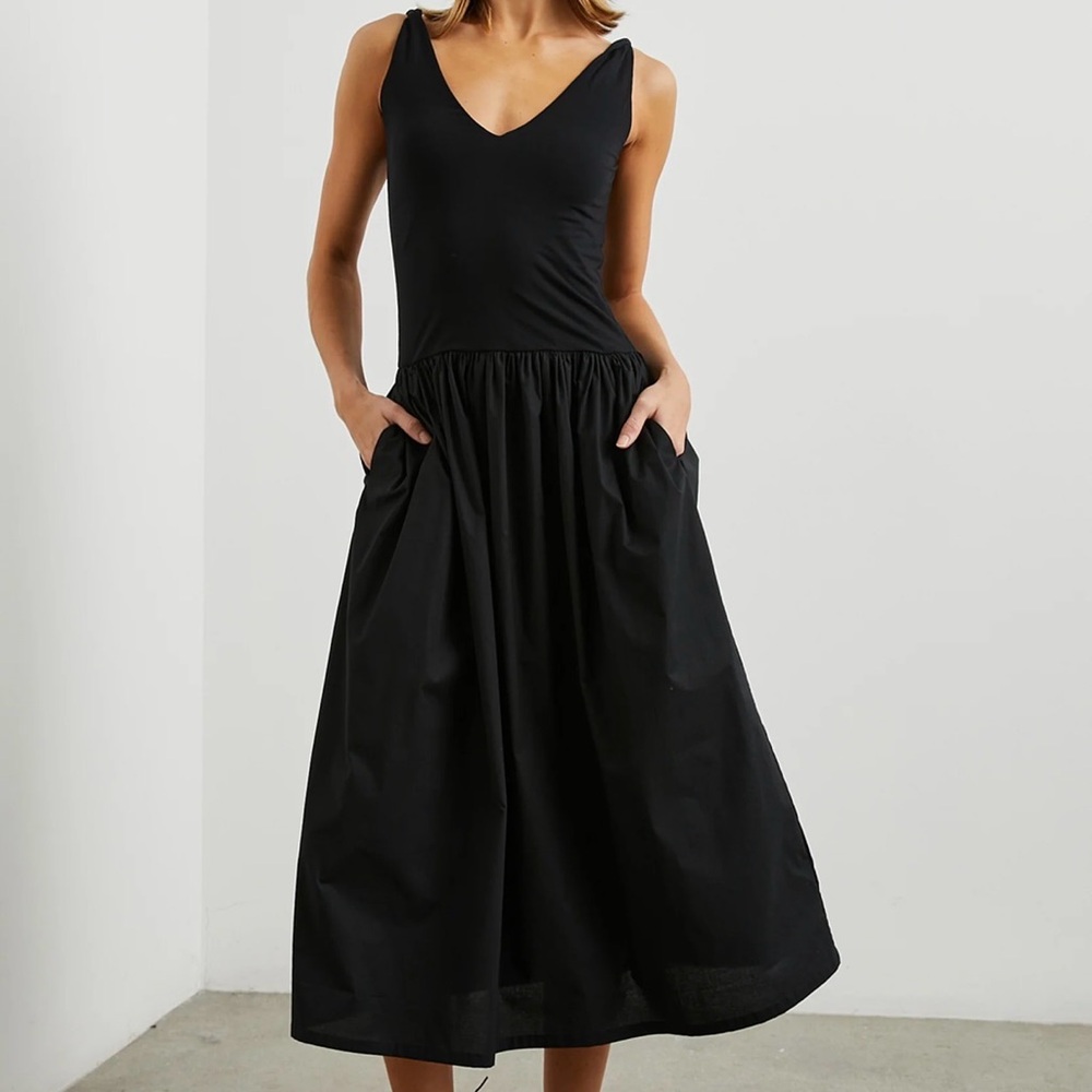 Rails Black Midi Dress with Pockets